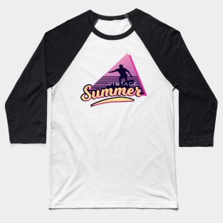 vintage Retro summer Hawaii Hippie Van Beach Surfer Longboard Aloha Baseball T-Shirt